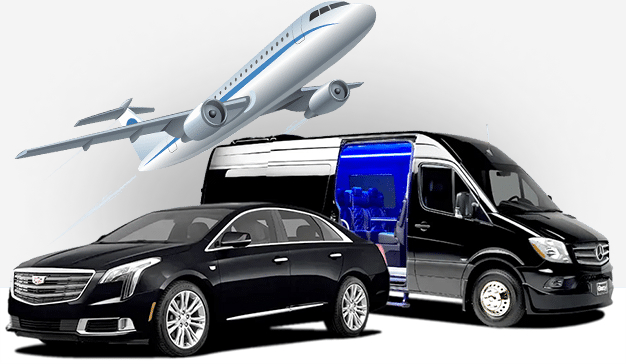 Самолёт, катафалк и специализированный автомобиль для перевозки усопших